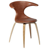 100222022 krēsls Flair brūna āda/koka kājas Dan-Form