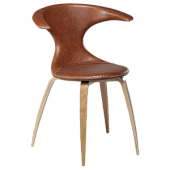 100222022 krēsls Flair brūna āda/koka kājas Dan-Form