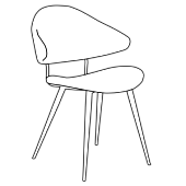 100204101 krēsls Napoleon gaiši brūna eko āda/ melnas kājas Dan-Form