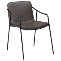 100310302 krēsls Boto pelēka eko āda/melnas kājas Dan-Form