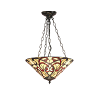 64319 griestu lampa Ruban Tiffany stikls 3x60W E27 Interiors 1900