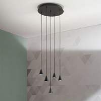 SO.LEX/5-NERO Griestu gaismeklis melns 25W LED 2500lm 3000K D35cm Ondaluce