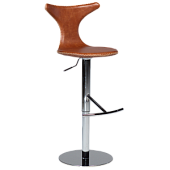 200458609 bāra krēsls Dolphin brūna āda/metāla kāja H:78-105cm Dan-Form