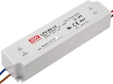 LPV-60-24 Led barošanas bloks 24V DC  60W 2.5A IP67 162.5x42.5x32mm Mean Well