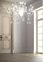 117782 CAMELIA SP11 lustra hroms/opal+clear stikls/kristāls 10x40W E14+1x60W E27