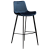 200390710 bāra krēsls Hype zils velvets/melnas kājas H:101cm Dan-Form