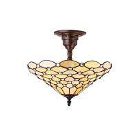 64300 griestu lampa Pearl Tiffany stikls 3x60W E27 Interiors 1900