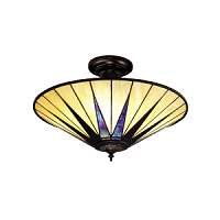 64043 griestu lampa Dark Star Tiffany stikls 3x60W E27 Interiors 1900