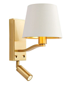 69092 sienas gaismeklis Harvey zelts/balts abažūrs 1x40W E14 ar spotu 3W LED 250lm 3000K ENDON