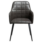 100801530 krēsls Embrace pelēka eko āda/melnas kājas Dan-Form
