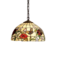 63996 griestu lampa Butterfly Tiffany stikls 1x60W E27 Interiors 1900