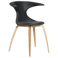 100222011 krēsls Flair melna āda/koka kājas Dan-Form