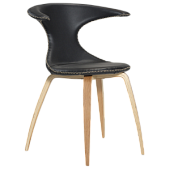 100222011 krēsls Flair melna āda/koka kājas Dan-Form