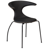 100220112 krēsls Flair melna āda/melnas kājas Dan-Form