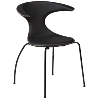 100220112 krēsls Flair melna āda/melnas kājas Dan-Form