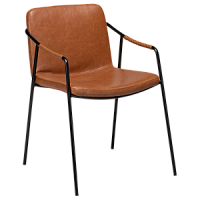 100310301 krēsls Boto gaiši brūna eko āda/melnas kājas Dan-Form