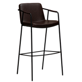 200310304 bāra krēsls Boto tumši brūna eko āda/melnas kājas H:105cm Dan-Form