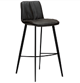 200650120 bāra krēsls Fierce pelēka eko āda/melnas kājas H:103cm Dan-Form