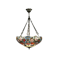 64324 griestu lampa Sullivan Tiffany stikls 3x60W E27 Interiors 1900
