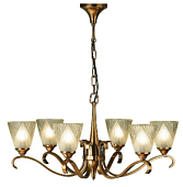 63437 lustra Columbia vec.misiņš/stikls 6x40W E14 Interiors 1900