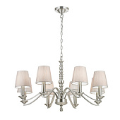 ASTAIRE-8SN Astaire lustra satina ņiķelis/auduma abažūri 8x40W E14  Endon LiGHTING BRANDS