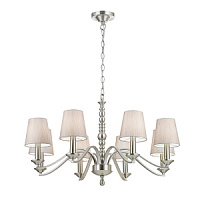 ASTAIRE-8SN Astaire lustra satina ņiķelis/auduma abažūri 8x40W E14  Endon LiGHTING BRANDS