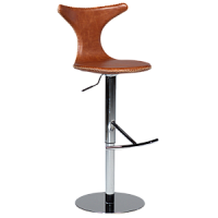 200458609 bāra krēsls Dolphin brūna āda/metāla kāja H:78-105cm Dan-Form