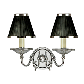 63726 sienas lampa Tilburg niķelis/melni kupoli 2x40W E14 Interiors 1900