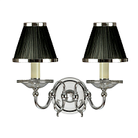 63726 sienas lampa Tilburg niķelis/melni kupoli 2x40W E14 Interiors 1900