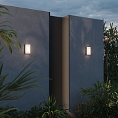 O454WL-L10GF3K āra sienas lampa Badd grafīta 3000K 700lm10W148° IP54 Maytoni