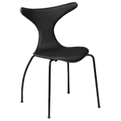 100295502 krēsls Dolphin melna āda/melnas kājas Dan-Form