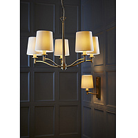 70245 ORTONA 5LT Люстра бронза/WHITE абажур 5x40W E14 D74 LIGHTING BRANDS