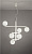 SO.GIZAH/B.CO griestu lampa Gizah balta 6x5W LED E14 minH70cm maxH170cm D760mm Ondaluce
