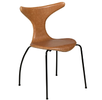 100295903 krēsls Dolphin brūna āda/melnas kājas Dan-Form