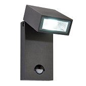 67686 āra sienas lampa ar sensoru Morti melna LED 620lm 4000K IP44  Saxby