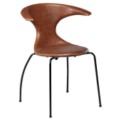 100220113  krēsls Flair brūna āda/hroma kājas Dan-Form