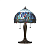 64090 galda lampa Dragonfly zila TIffany stikls 2x60W E27 Interiors 1900