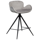 200200295 bāra krēsls Gaia pelēks velvets/melnas kājas H:87cm Dan-Form
