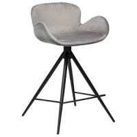 200200295 bāra krēsls Gaia pelēks velvets/melnas kājas H:87cm Dan-Form