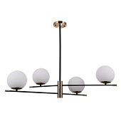 PND-43660-4  griestu lampa Stelia  melna/balts stikls 4x5W E14 H:670mm D860mm Italux