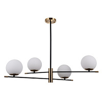 PND-43660-4  griestu lampa Stelia  melna/balts stikls 4x5W E14 H:670mm D860mm Italux
