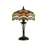 64376 galda lampa Vesta Tiffany stikls 1x60W E27 Interiors 1900