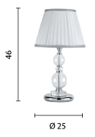 LT.BACH/CH galda lampa Bach hroma 1x40W E14 Ondaluce