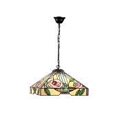 64384 griestu lampa Willow Tiffany stikls 3x60W E27 Interiors 1900