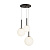 MOD321PL-03B griestu lampa Basic Form melna/baltiem kupoliem 3x40W E14 Maytoni