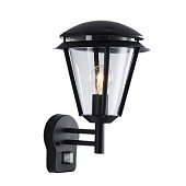 49946 āra sienas lampa Inova PIR 1lt melna 60W E27 Saxby