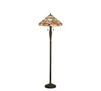 64018 stāvlampa Clematis Tiffany stikls 2x60W E27 Interiors 1900