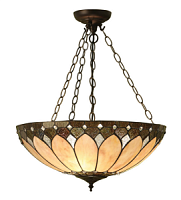 63976 griestu lampa Brooklyn Tiffany stikls 3x60W E27 Interiors 1900