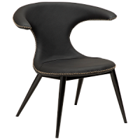 700222350 atpūtas krēsls Flair melna āda/melnas kājas Dan-Form