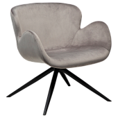700200195 atpūtas krēsls Gaia pelēks velvets/melnas kājas Dan-Form